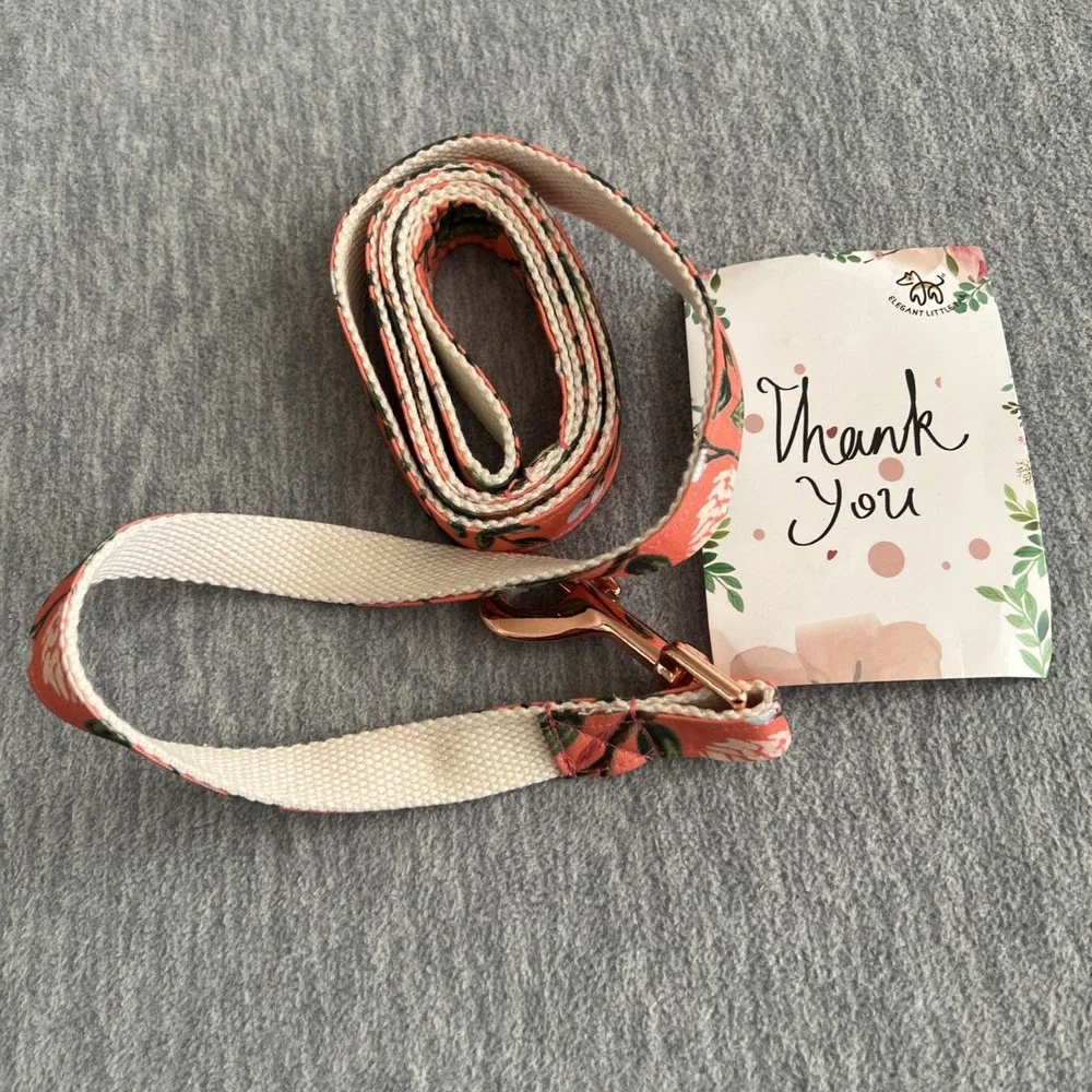 Elegant Little Tail Dog Leash Tropical Floral Print Cotton Durable Light New‎